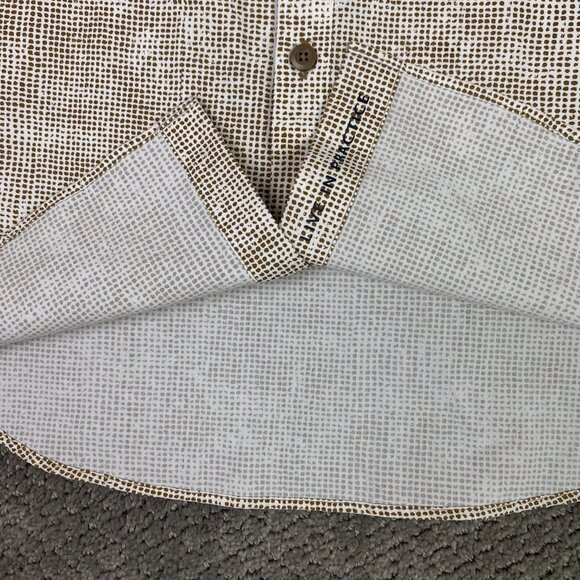 Lululemon Button Down Shirt Mens Small Medium Slim Brown White Down To The Wire - Picture 4 of 12